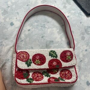 Beaded Tomato Design Handbag